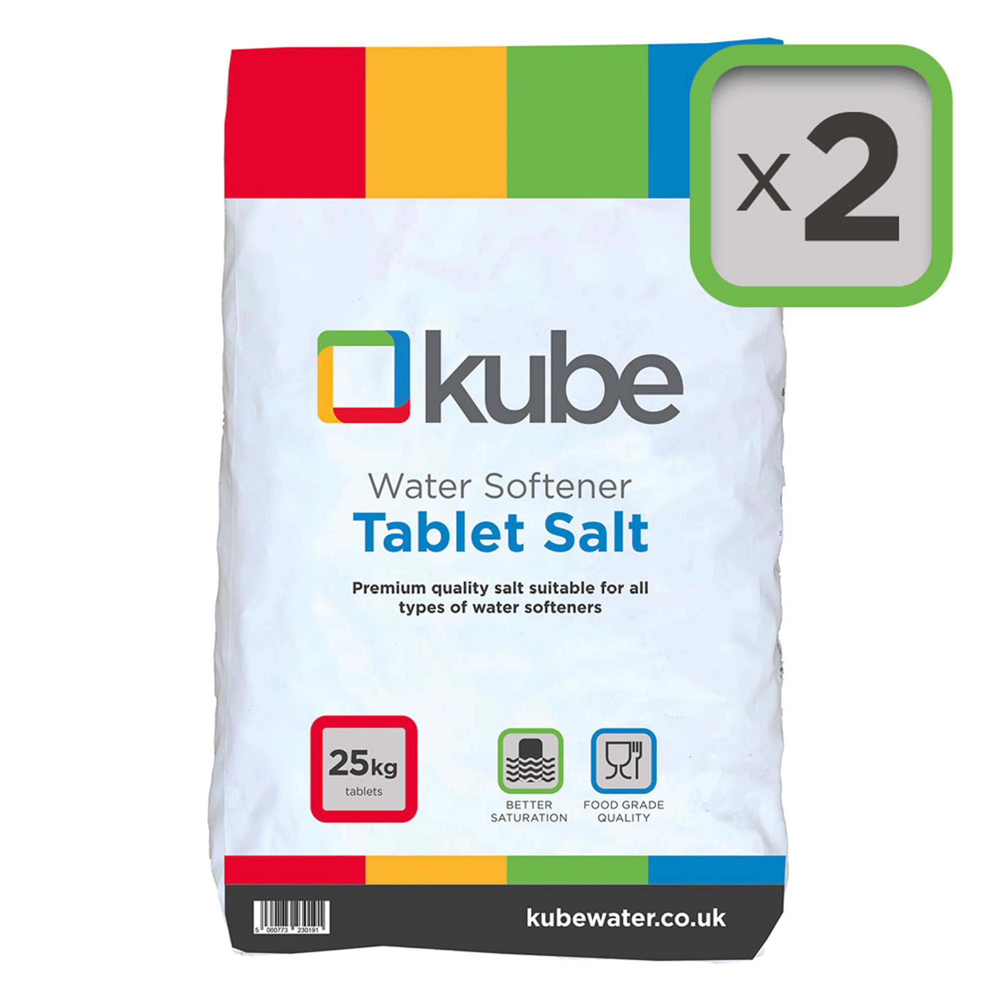 Kube Tablet Salt - 25kg x 2 Bags