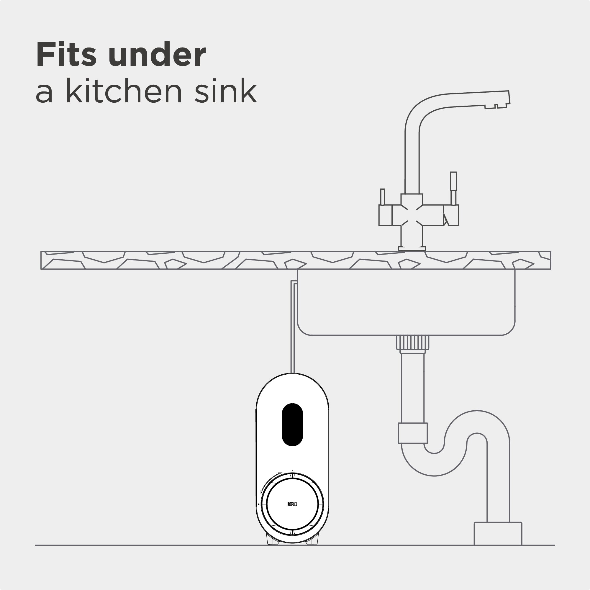 eKube Reverse Osmosis Drinking Water System + 3-way Tap